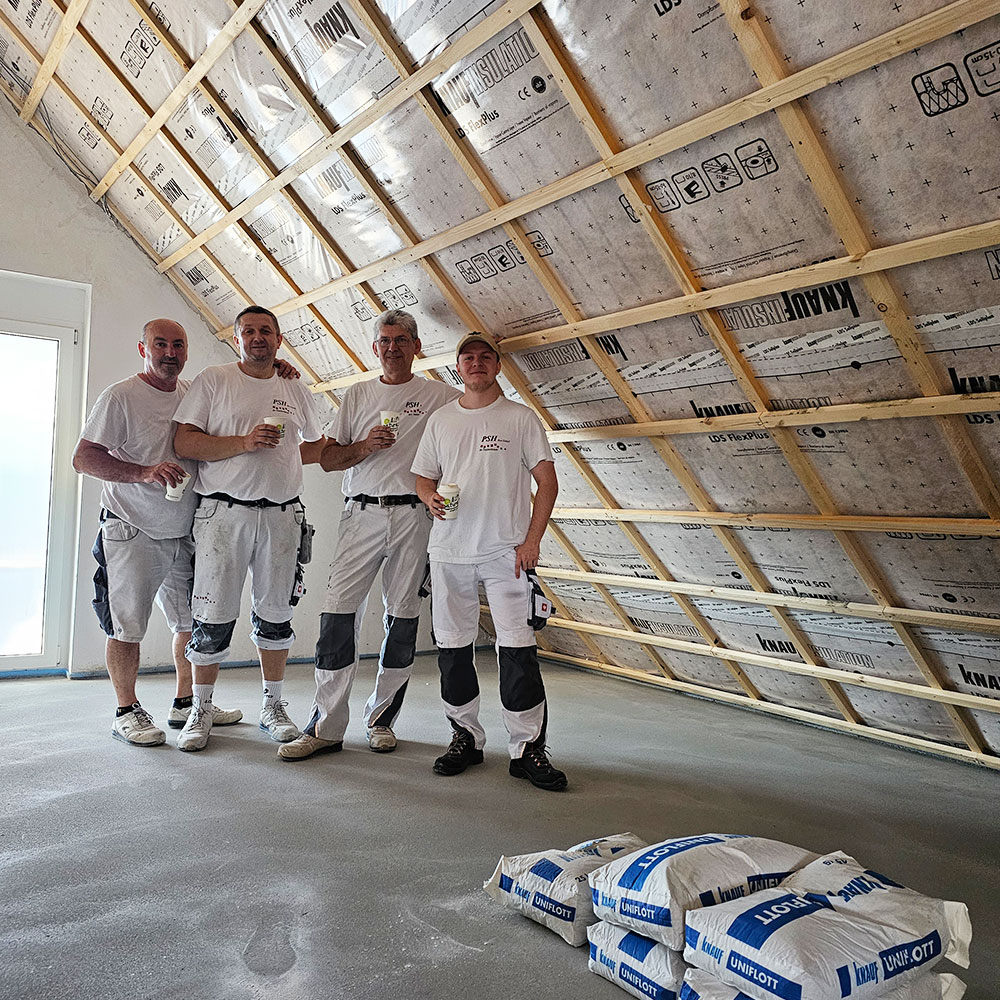 Foto von unseren Mitarbeitern im Trockenbau & Innenausbau